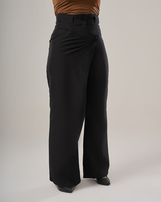 High-waisted wide leg pants