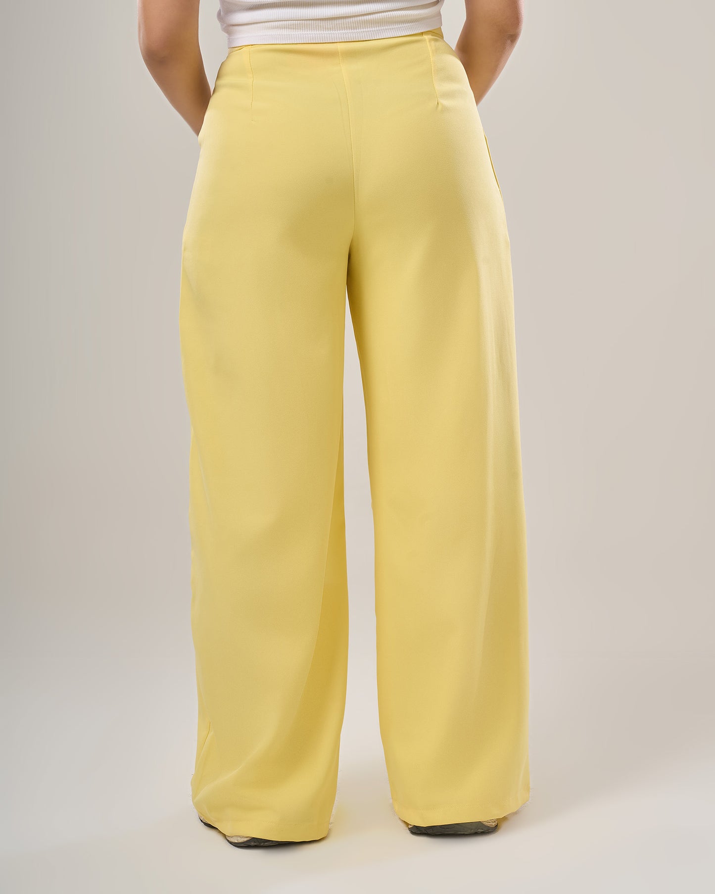 Irregular waist wide leg pants