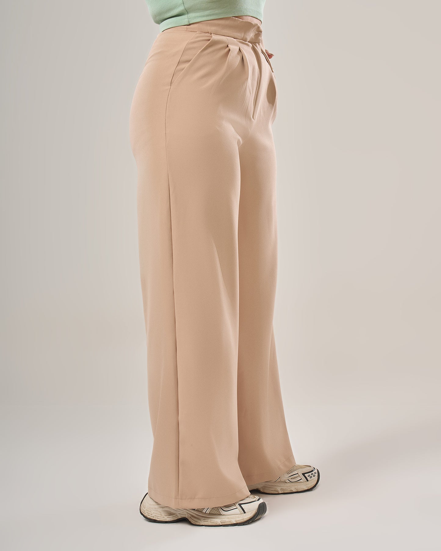 Irregular waist wide leg pants