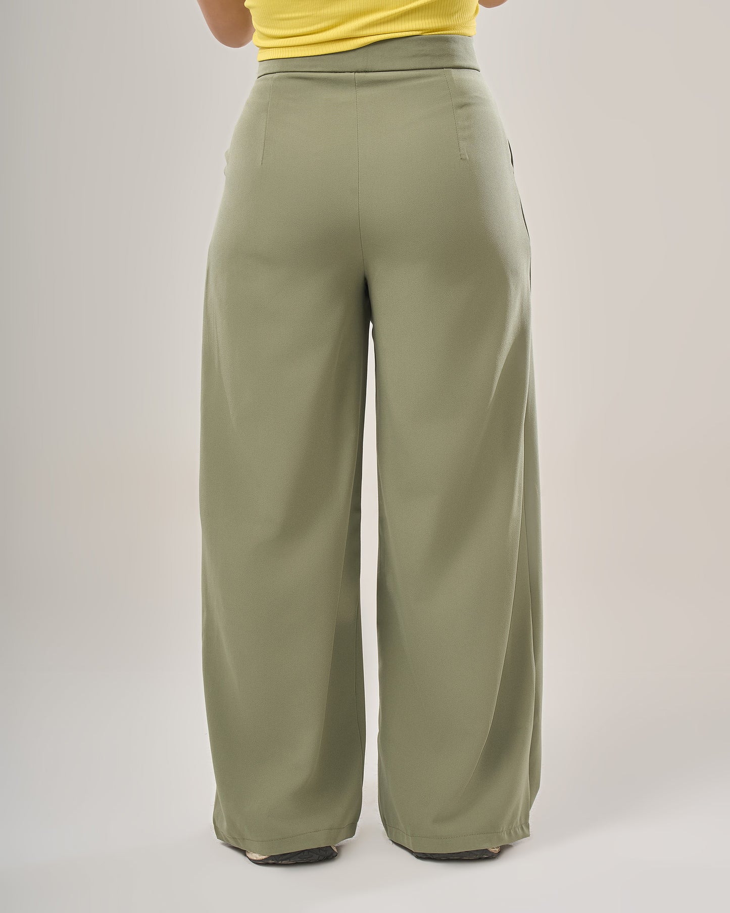 Irregular waist wide leg pants