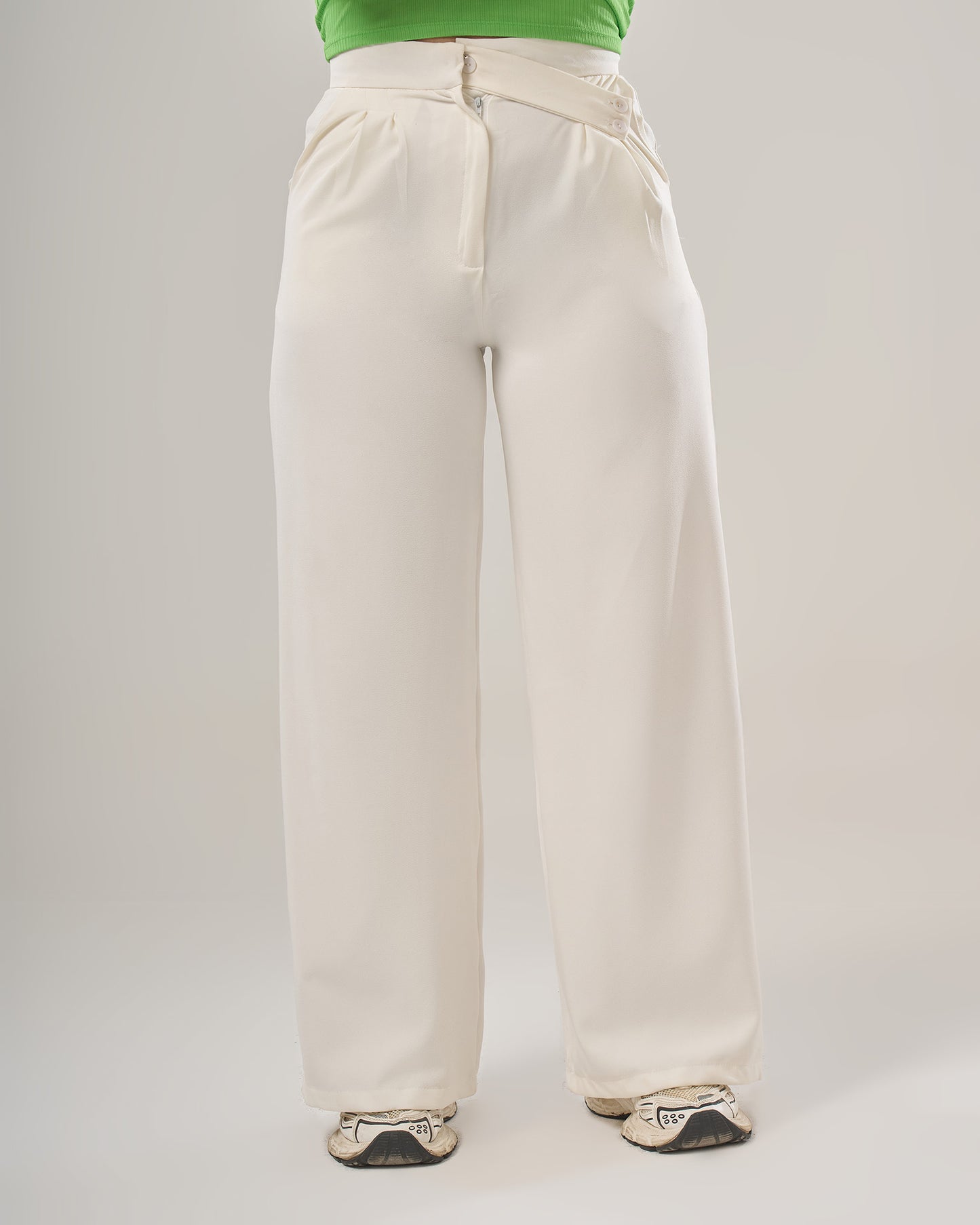 Irregular waist wide leg pants