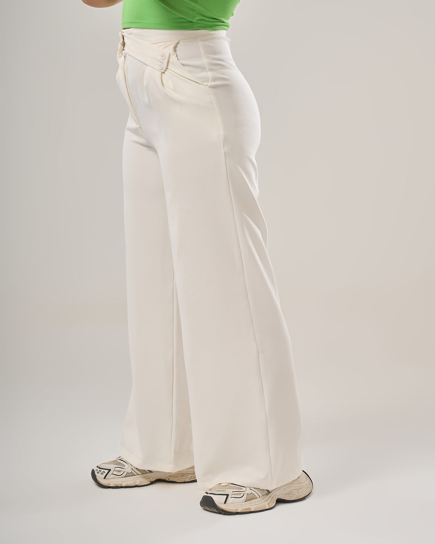 Irregular waist wide leg pants