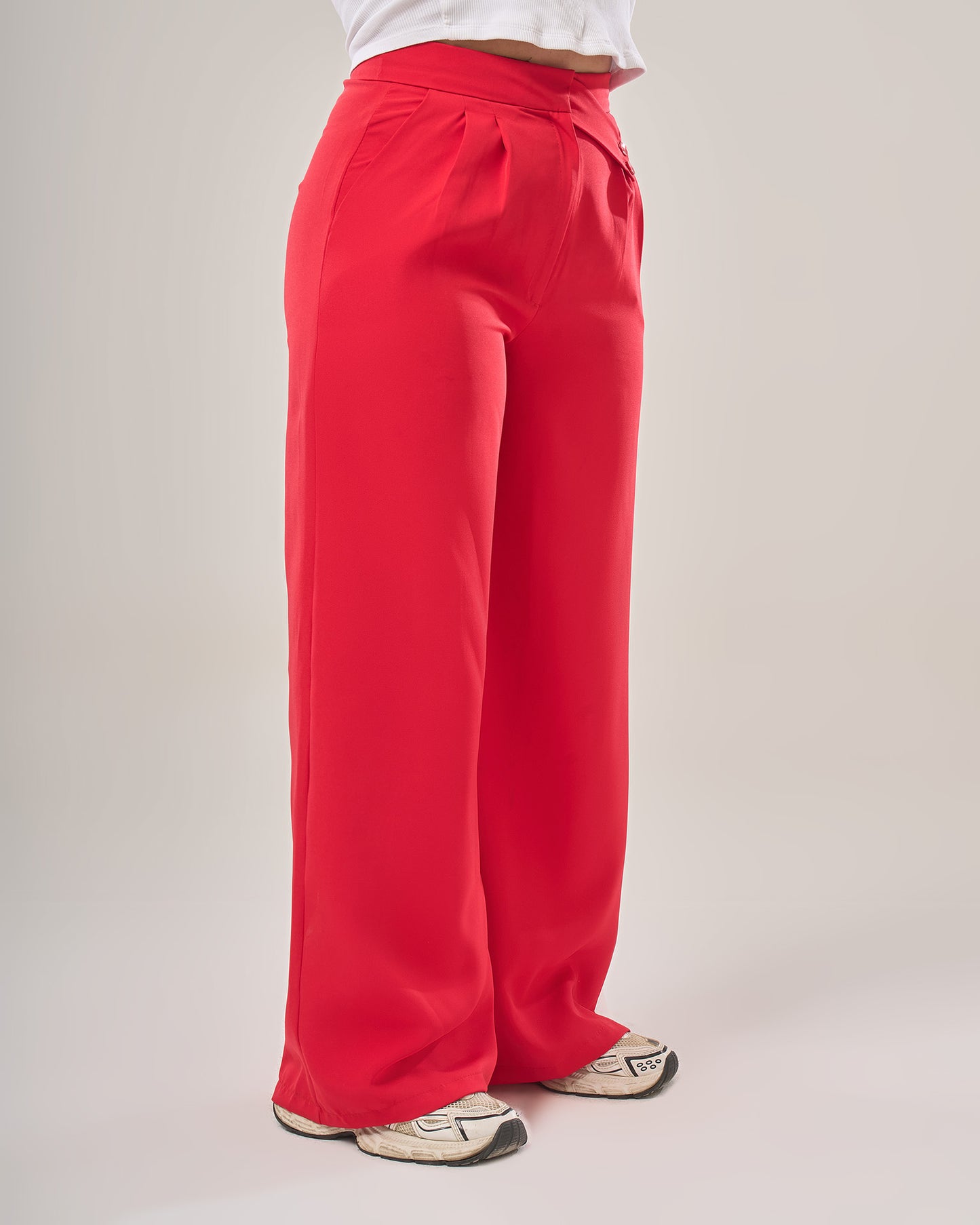 Irregular waist wide leg pants