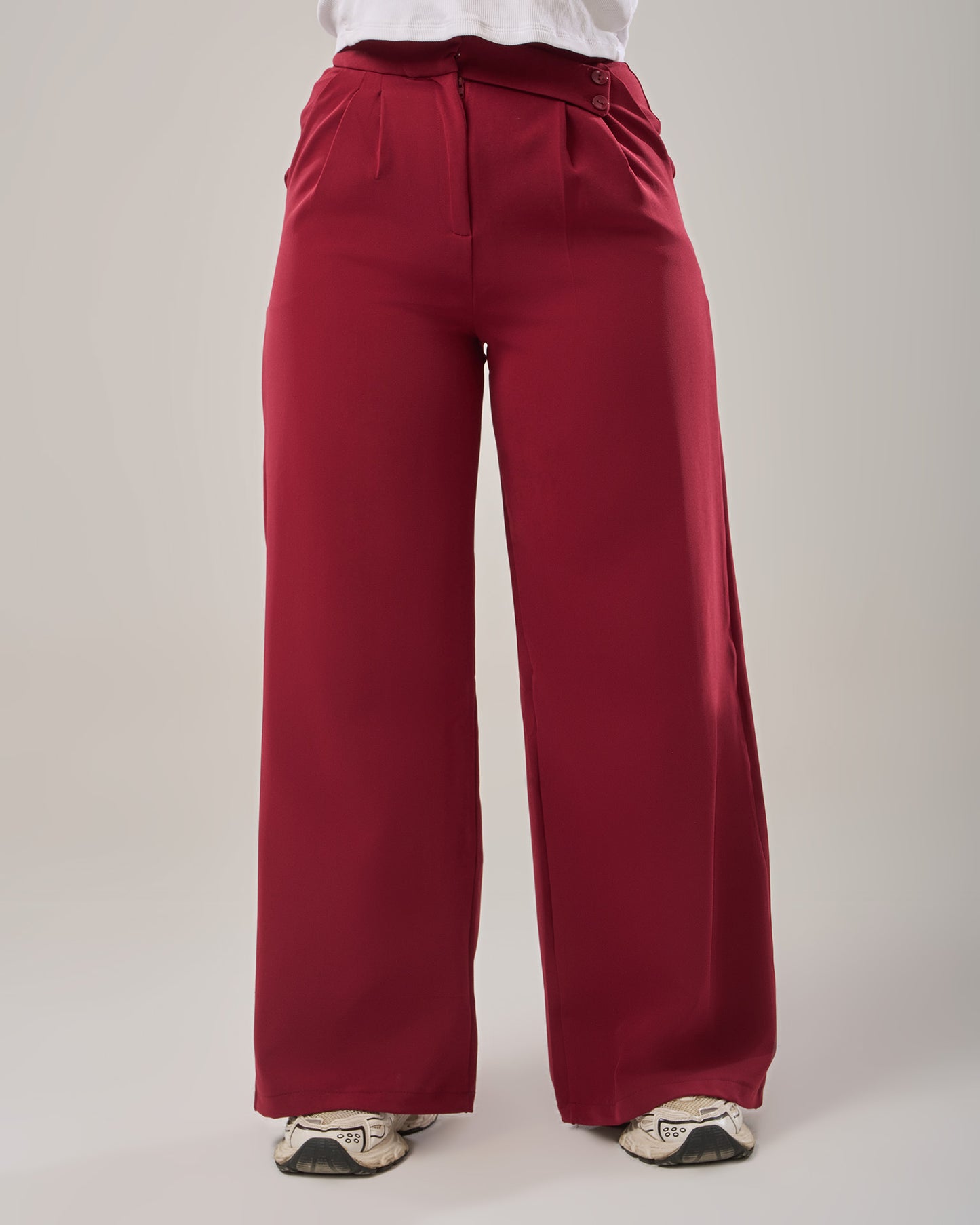 Irregular waist wide leg pants