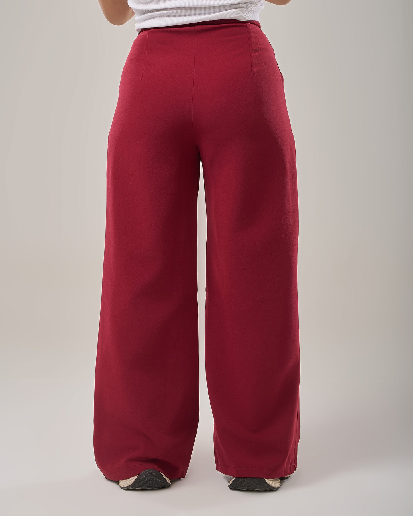 Irregular waist wide leg pants
