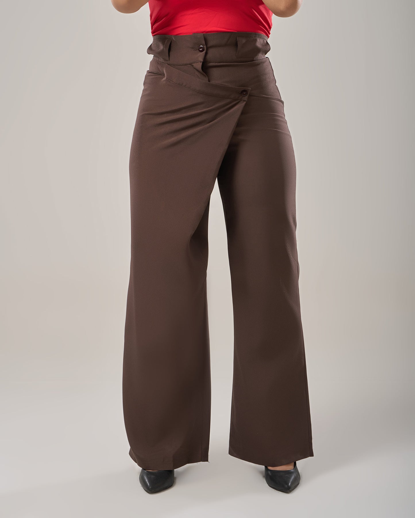 High-waisted wide leg pants